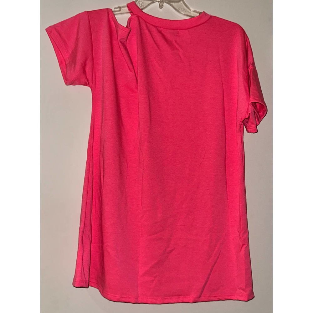 Heimish USA Neon Pink Cold Shoulder Top ~ S - Picture 1 of 2